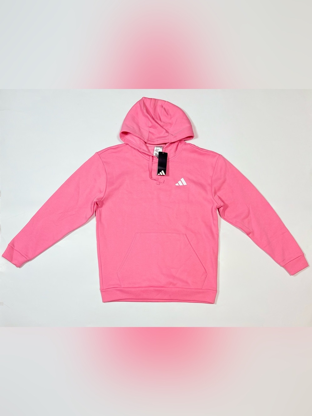 adidas Pink Hooded Pullover with White Logo